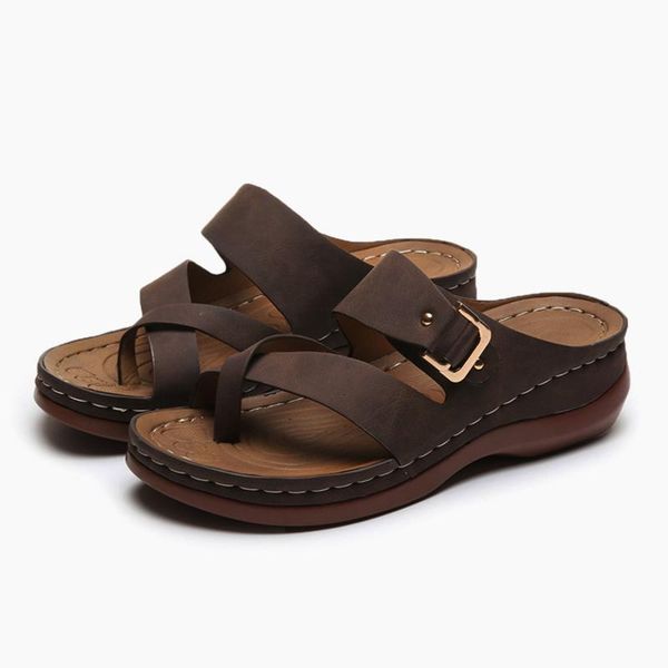 

sandals plus size summer fashion for women clip toe shoes feminina flats flip-flops buckle strap slide beach, Black