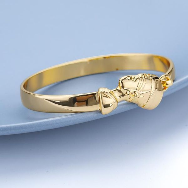 

link, chain egyptian nefertiti bracelet for women egypt jewelry gold adjustable stainless steel queen bangles bracelets couple men, Black