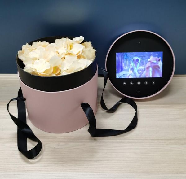 

128m round lcd boxes wedding party advertising white video playback gift box wrap