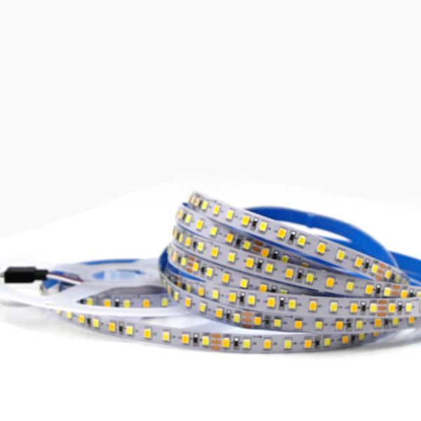 

strips 5m dual color cri>85 smd2835 cct dimmable led strip light 12v 24v dc ww cw temperature adjustable flexible tape ribbon