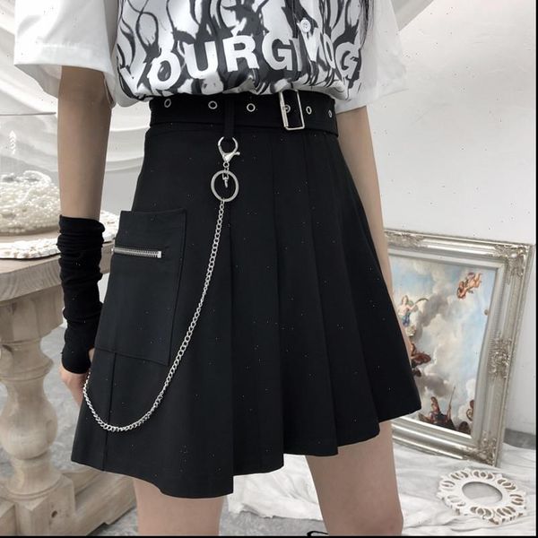 

harajuku gothic black pleated women skirts punk style high waist short mini plus size 4xl
