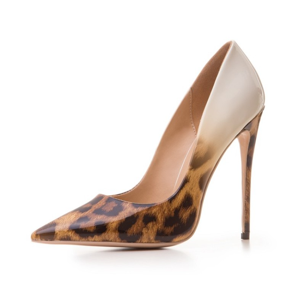 

european fashion leopard high heels pointed stiletto high heel leopard print heel height 7.8.9..11.12 cm banquet shoes shoes, Black