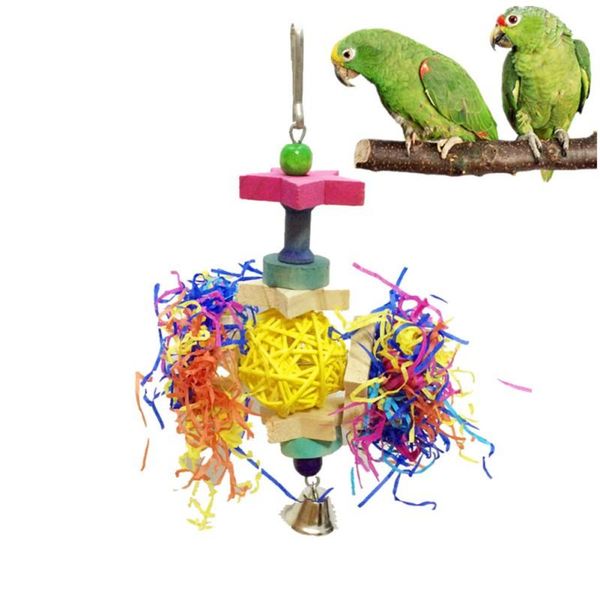 

other bird supplies pet supplies,pet wire drawing rattan ball five-pointed star building blocks chew toy for parrot,color random