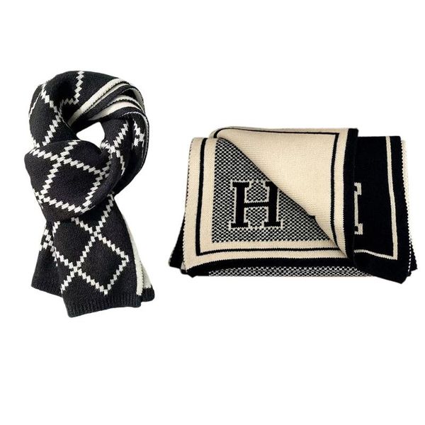 

berets women classical black and white printed scarves for mother winter travel chunky wrap soft cold weather supplies, Blue;gray