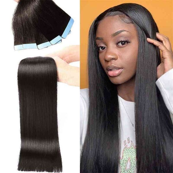 

natural real wig female color receiving one piece pu film human hair, Black