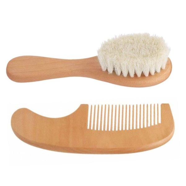 

hair brushes 2pcs creative comb and brush set baby bathing practical wooden for home, Silver