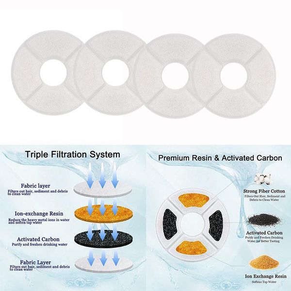 

cat bowls & feeders water fountain filters triple filtration system pet filter replacement