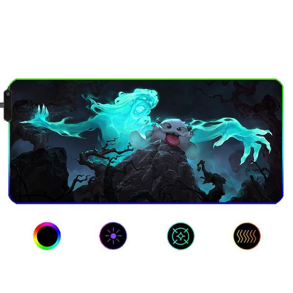 

mouse pads & wrist rests legends of runeterra anime gaming rgb mousepad large locking edge speed game gamer led pad soft lapnotebook mat