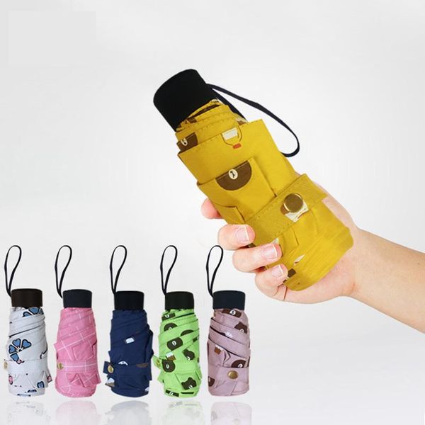 

umbrellas mini umbrella clear parasol cartoon girls pocket size ultraviolet-proof