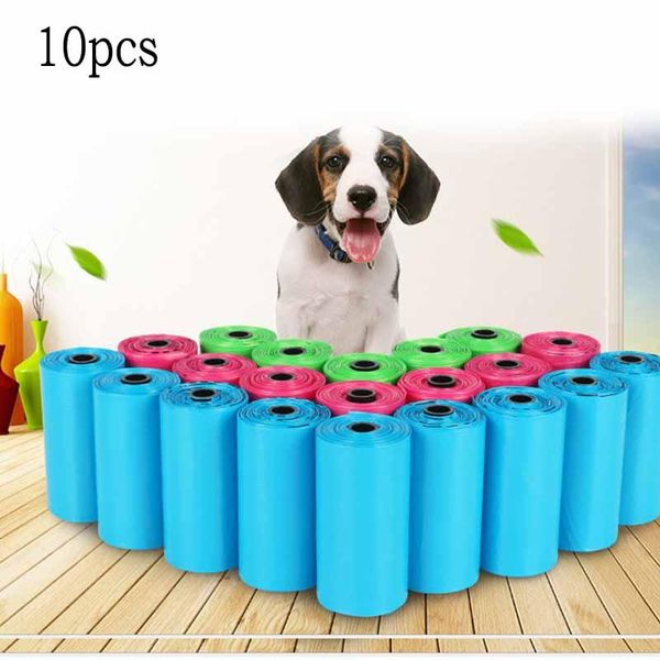 

10pcs dog poop bag for pets waste garbage bags carrier biodegradable clean-up pick up clean travel & outdoors