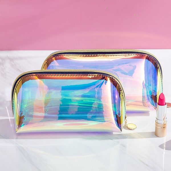 Borsa cosmetica in PVC trasparente per donna per donna per donna per donna con cerniera con cerniera da viaggio