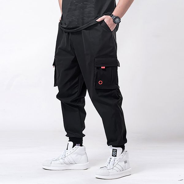 

pantmen's loose japanese and korean fashion sports pants casual style, Black