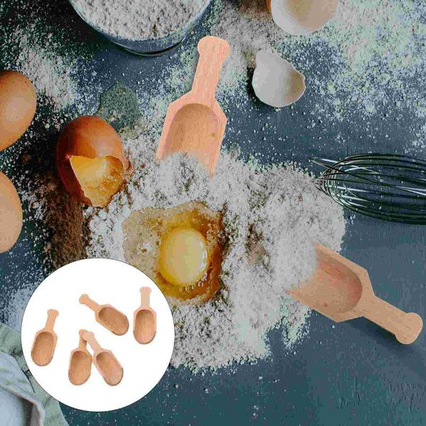 

spoons 5pcs wooden powder premium bath salt scoops wear-resistant teaspoons