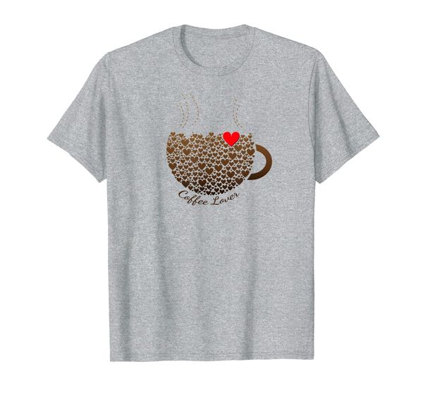 

coffee lover's pretty cup filled with hearts coffee lover t-shirt, White;black