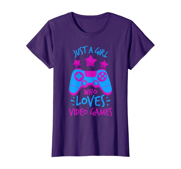 

girl who loves video games game t shirts for girls women, White;black
