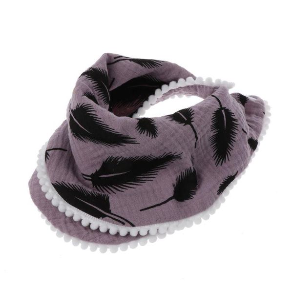 

fashion baby burp cloths cotton gauze muslin cherry feather bibs bandanas soft borns towel scarf &