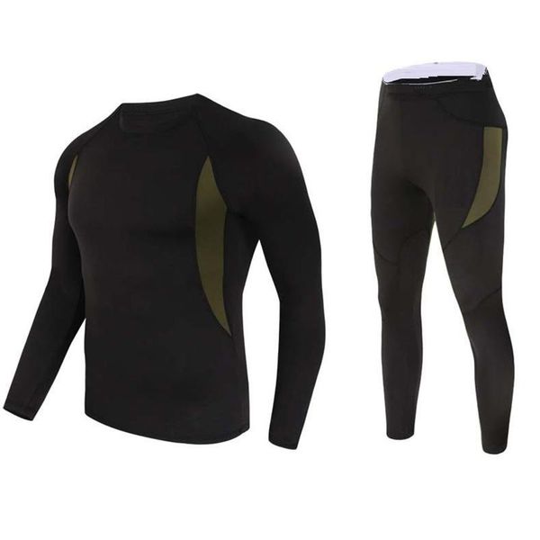 Jogging-Bekleidung Herren Winter Thermo-Unterwäsche-Sets Fleece Warm Atmungsaktiv Sportanzüge Lange Unterhosen Thermokompression Schnelltrocknend Fitness