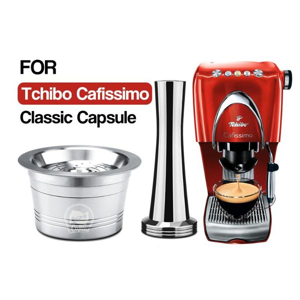 

coffee filters refillable for caffitaly tchibo cafissimo classic k-fee stainless steel reusable & tamper spoon