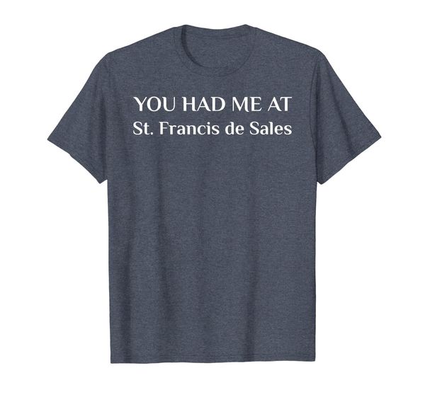 

st. francis de sales christian confirmation saint t-shirt, White;black