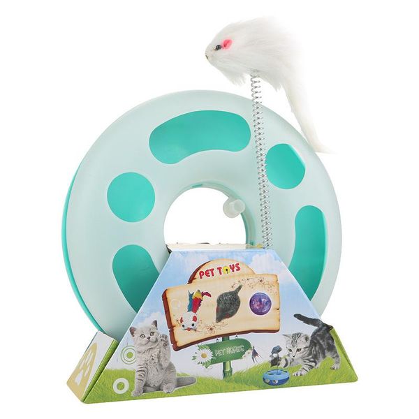 

pet crazy play disk with spring rat toy cat turntable joyless mouse dog toys