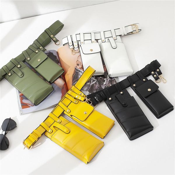 

waist bags jiessie&angela fanny pack for women leather bag female crossbody chest small phone girl shoulder pouch