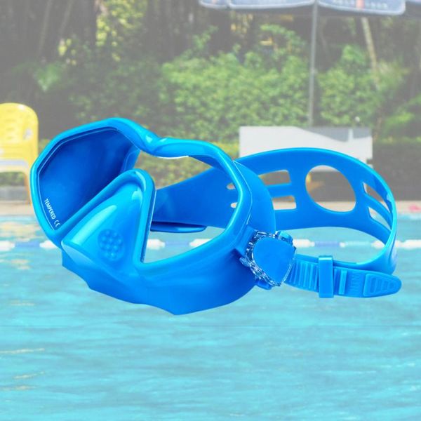 

diving masks full silicone anti-fog spring swimming glasses use glasses(blue)