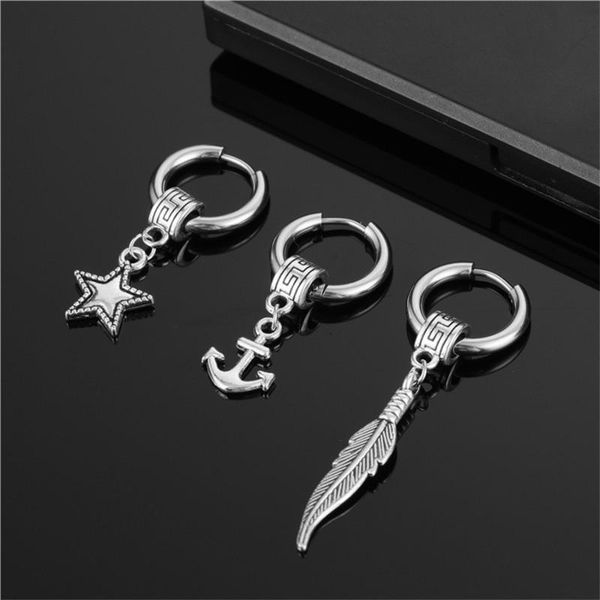 

stud hollow cross earrings titanium steel korean style fashion, Golden;silver