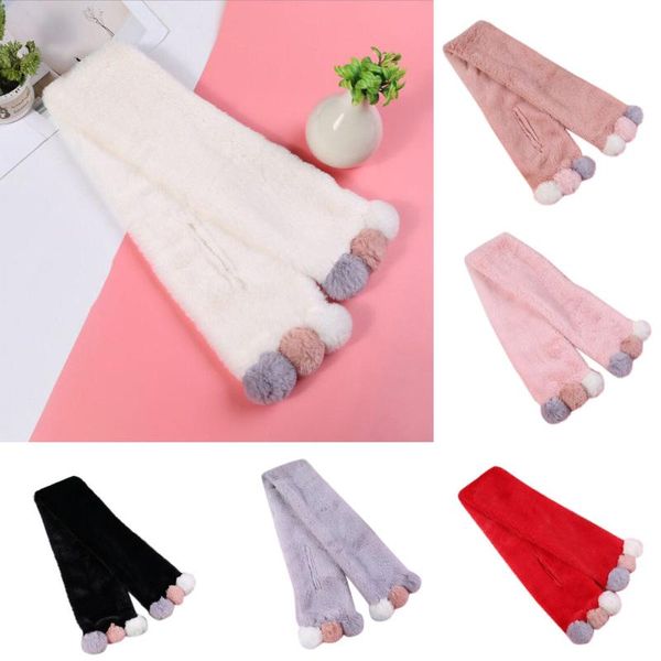 

scarves fashion solid color 2021 women scarf boys girls plush neck keep warm gifts blanket, Blue;gray