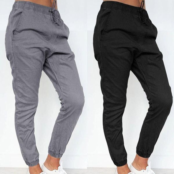 

women's pants & capris 2021 fashion women harem zanzea ladies casual solid loose pockets long trousers office work bottoms streetwear s, Black;white