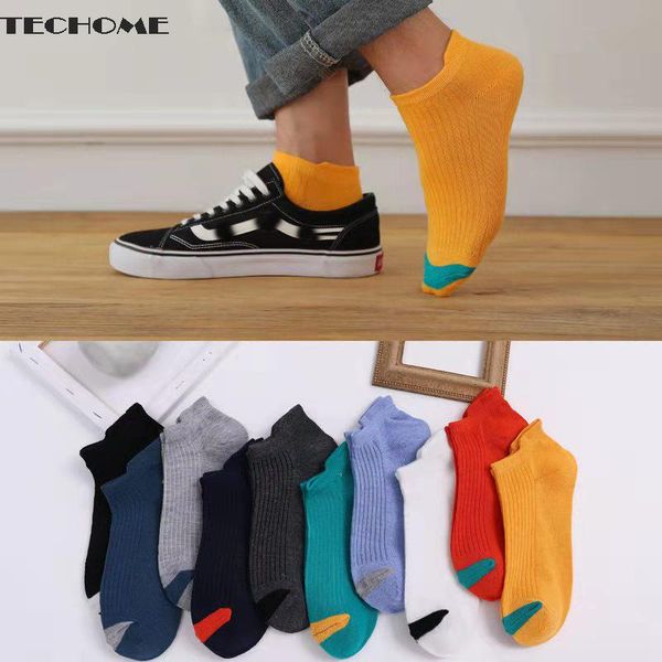 

socks & hosiery 5pairs men sport women low cut shallow mouth invisible boat cotton thin letter printing, Black;white
