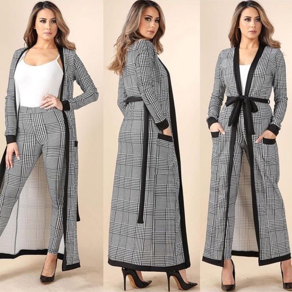 

women's tracksuits african print elastic bazin baggy pants plaid style dashiki sleeve casual suit for lady/women coat+leggings 3 p, Gray
