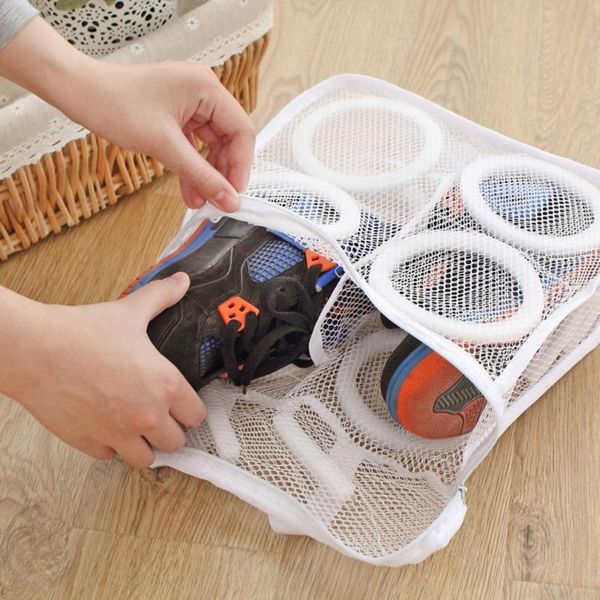 

laundry bags portable bag shoes organizer for shoe mesh dry home washing tools