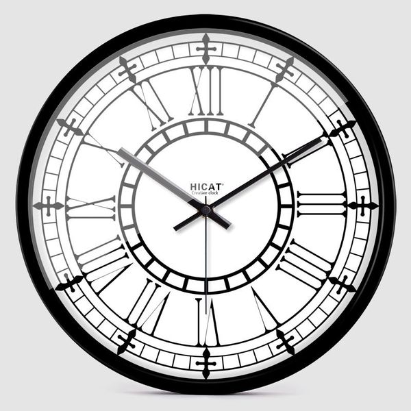 

wall clocks large vintage silent clock metal roman bedroom quartz wathes living room horloge home decoration zb5wc