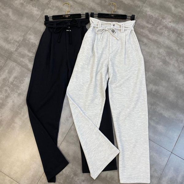 

women's pants & capris fabpop 2021 autumn fashion tide drawstring bandage high waist long casual women gc217, Black;white