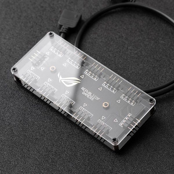 

hubs classic 4-pin 10 ports rgb hub 12v motherboard controller splitter extension adapter pc computer deskaccessaries
