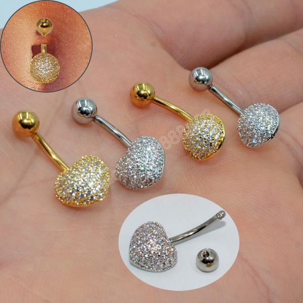 

fashion cz belly button piercing ring body jewelry no rust stainless steel gift party diamond navel rings, Silver
