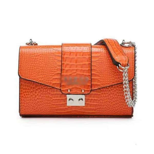 

2021 new guss bag women's crocodile chain small square splicing cover