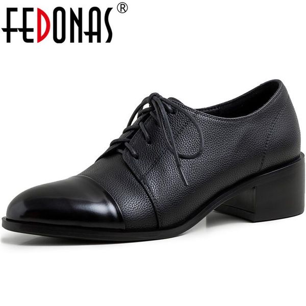 

dress shoes fedonas pumps women spring genuine leather cross-tied party woman butterfly knot round toe, Black