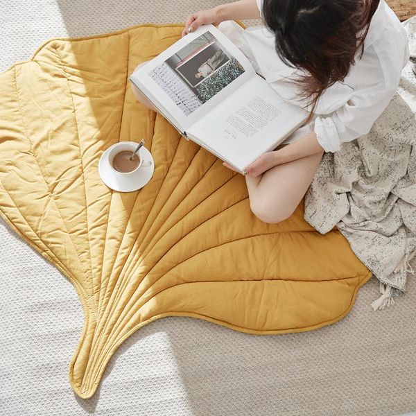 

carpets nordic leaf rug soft cotton floor mat rugs baby kids bedroom nursery decor carpet blanket living room home year decoration