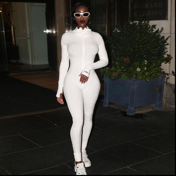 

womens romper long sleeve rompers lucky label jumpsuit turtleneck bodycon night party white black plus size, Black;white