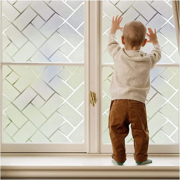 

window stickers luckyyj privacy film frosted static cling glass self-adhesive opaque decor uv blocking heat control