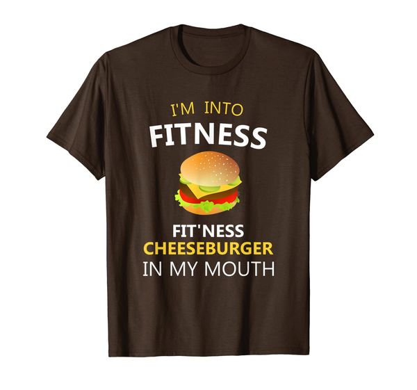 

i'm into fitness fit'ness cheeseburger in my mouth t-shirt, White;black