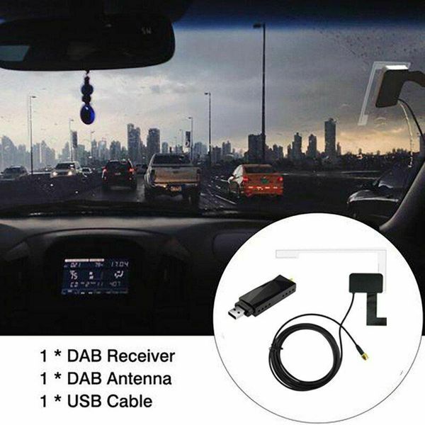 

car gps & accessories radio receiver in antenna digital dab+ adapter aux tuner box audio usb android decoding radios