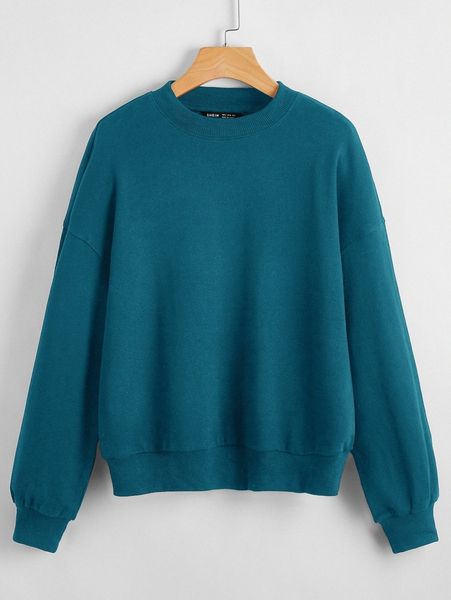 

drop shoulder heather gray pullover 25ez#, White;black