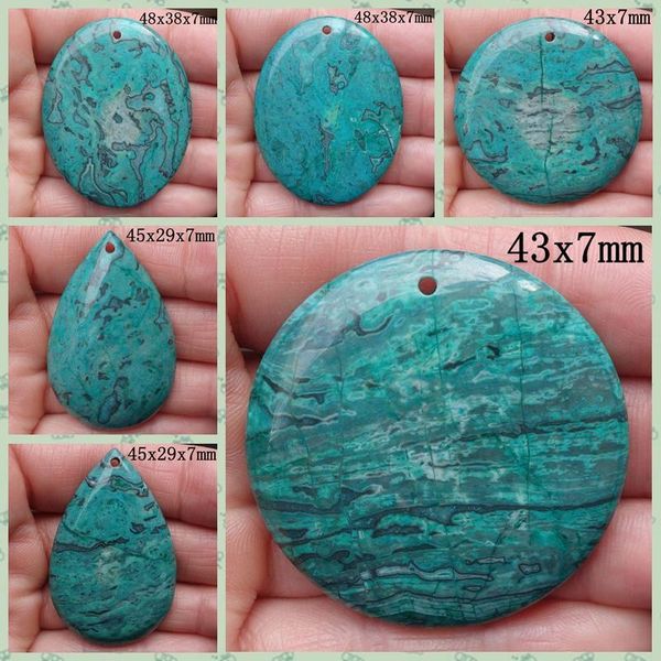 

pendants 6pcs ripple stone necklace pendant jewelry 43-48mm, Black