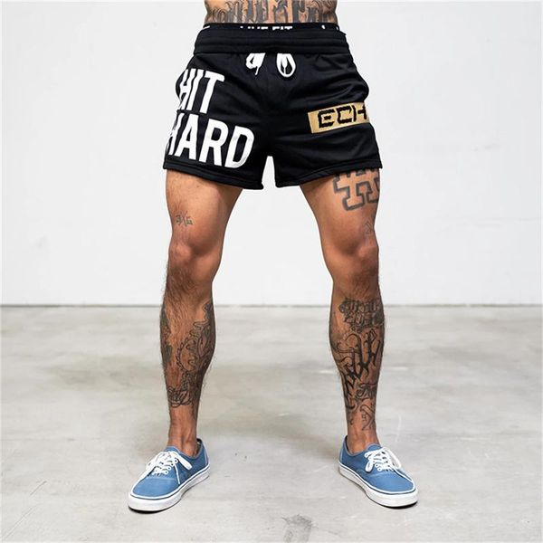

men's shorts summer casual fitness exercise beach pants breathable mesh sweatshorts jogger male brand boy sports clothing 2021, White;black