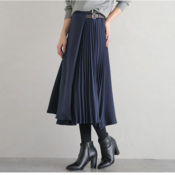 

temperament 2021 striped female chiffon clothes skirt, Black