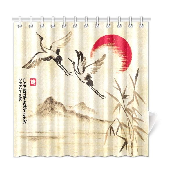 

cuxweot vintage landscape home bath decor polyester fabric shower curtain bathroom sets 72 x 72 inches