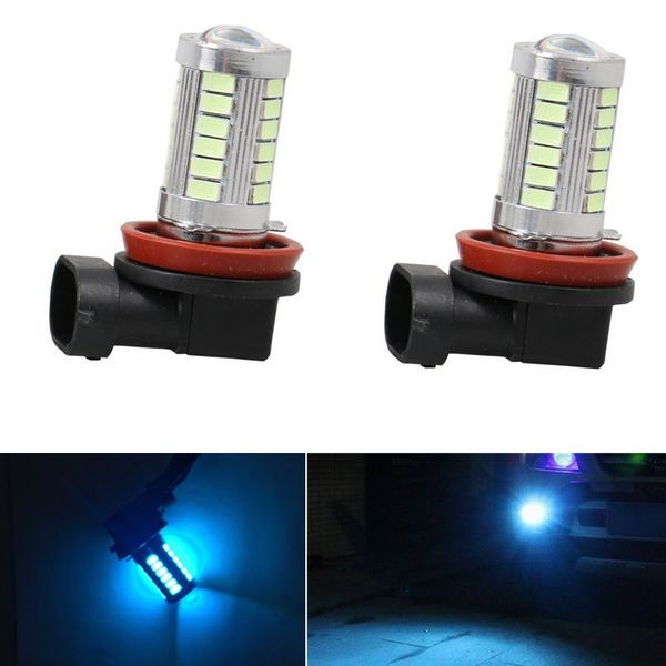 

1pcs car fog light h11 h8 h9 led bulb 33smd front fog lamp ice blue with strobe