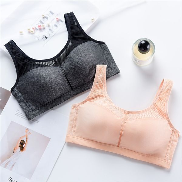 

taiwan bra without steel ring gathered shockproof large size vest yoga sports thin underwear, Black;white